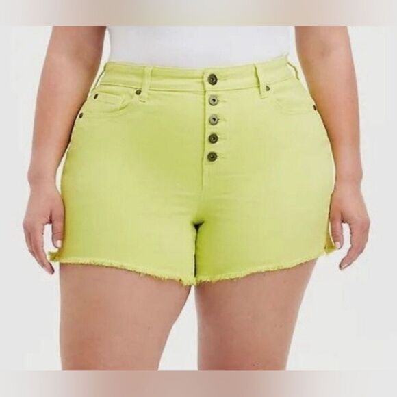 Torrid 5" High-Rise Midi Vintage Stretch Neon Shortie Shorts - Picture 12 of 15